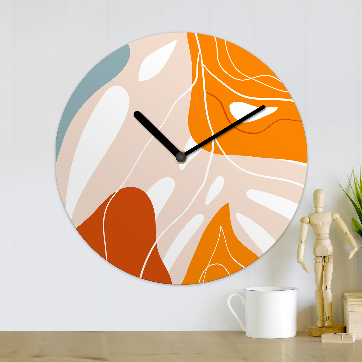 Abstract Tropical Pattern Colourful Wall Clock – Walplus