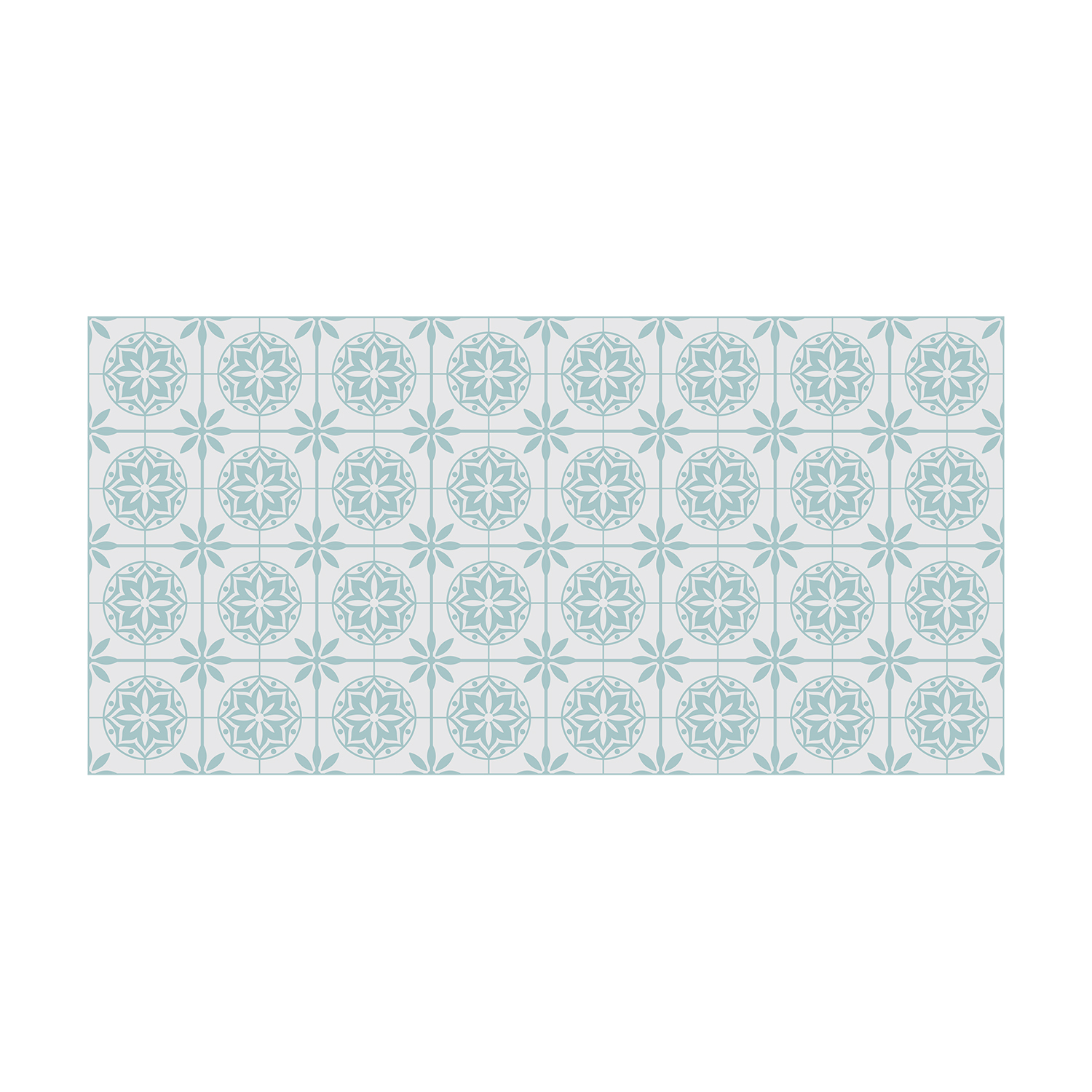 Turquoise Shaded Floral Floor Stickers Seamless Walplus