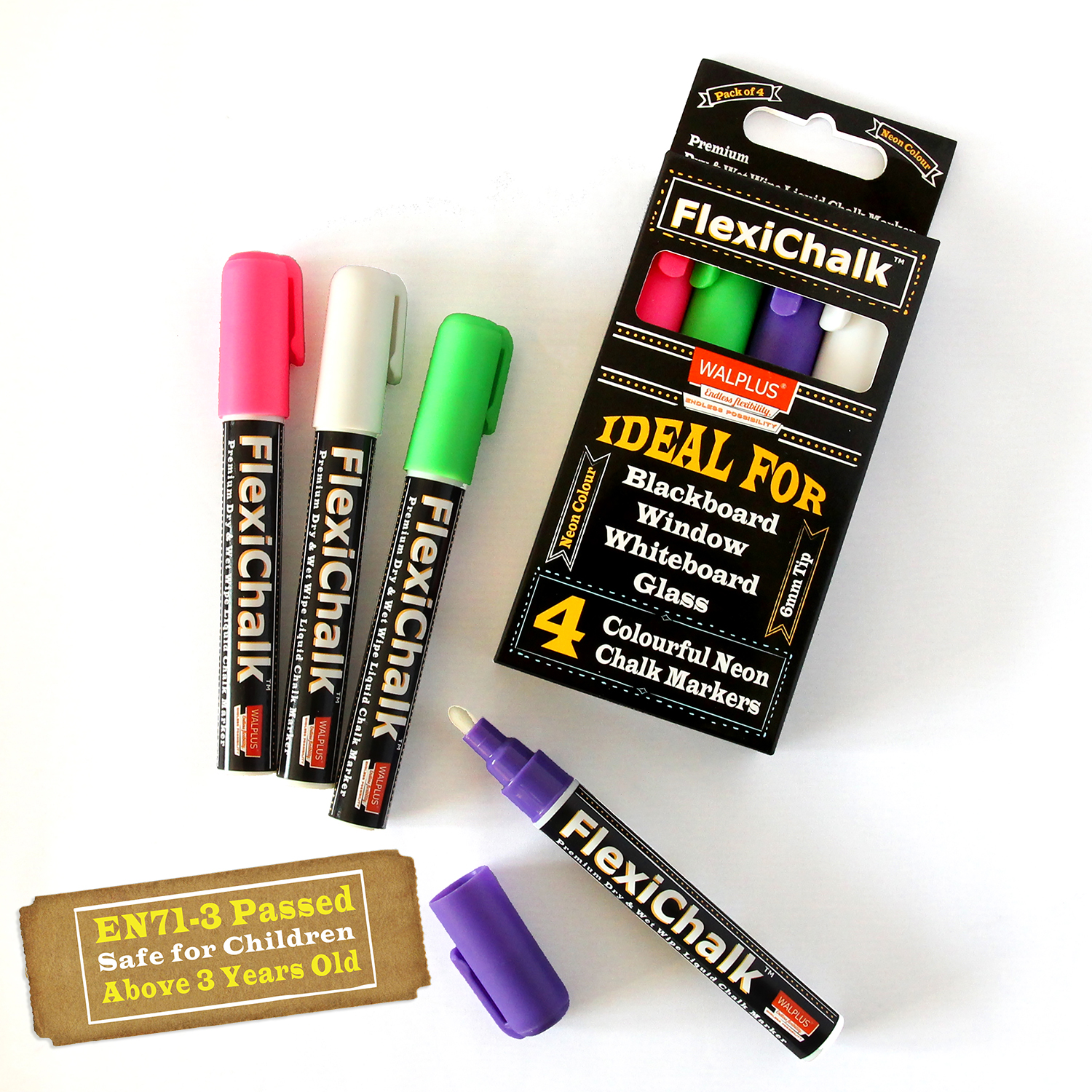 Blackboard With Chalk Marker 4 Neon Colours Walplus