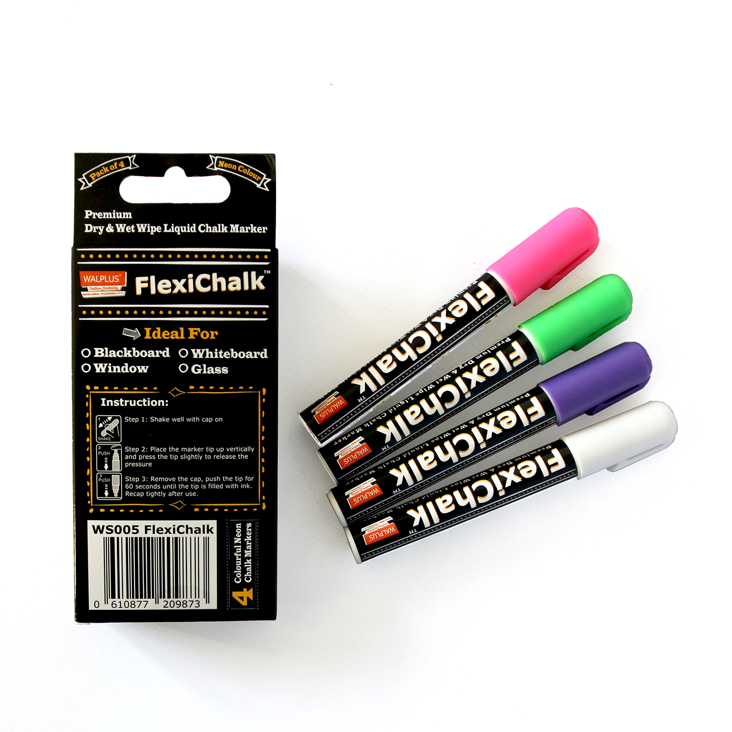 Blackboard With Chalk Marker 4 Neon Colours Walplus