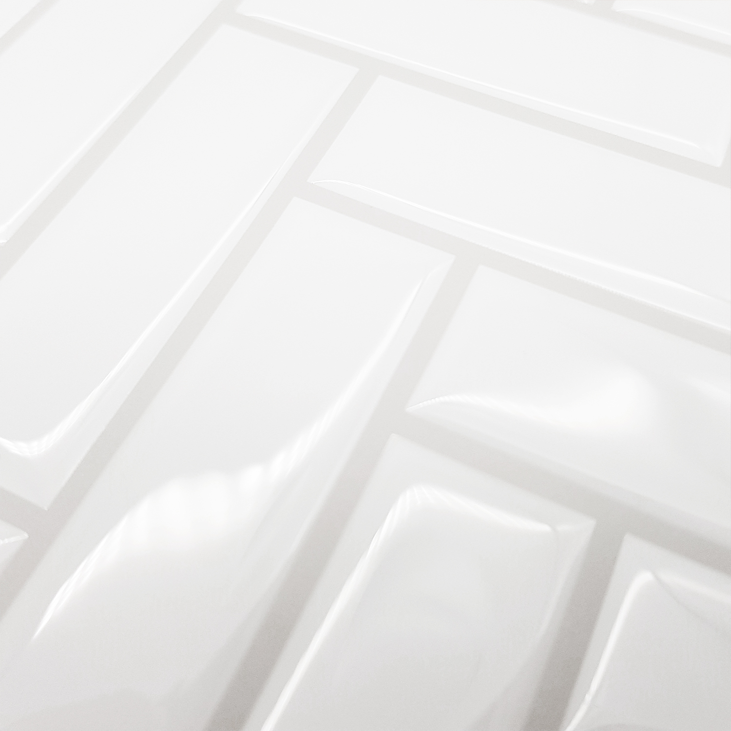 White Herringbone Glossy 3D Tiles Walplus